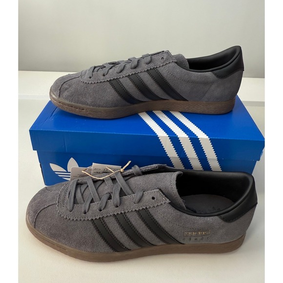 Adidas Stadt Grey Black Gum Suede Men Sneakers JQ9013 Size 9.5 NEW - Picture 1 of 8